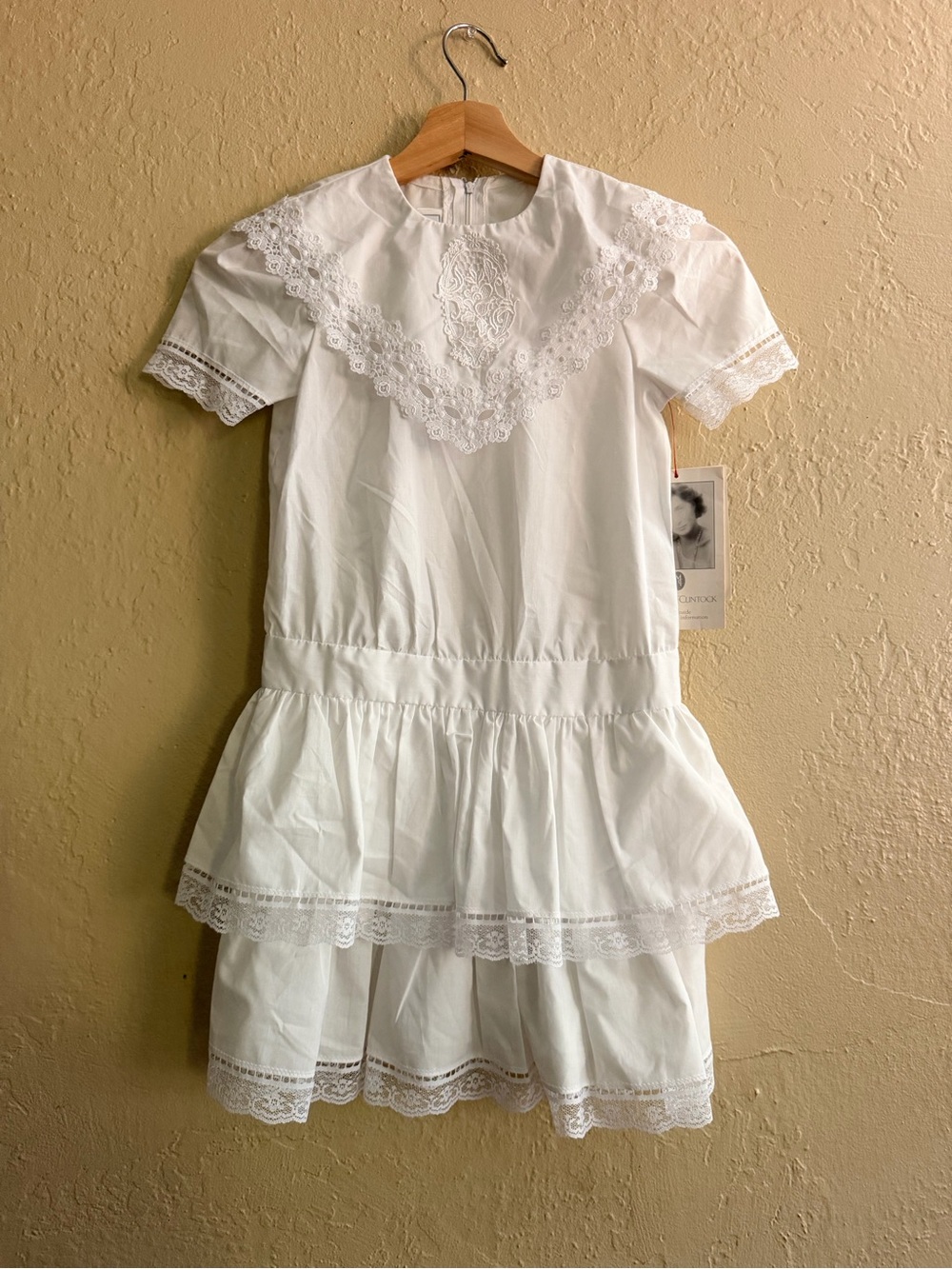 Gunne Sax White Lace Tiered Sundress